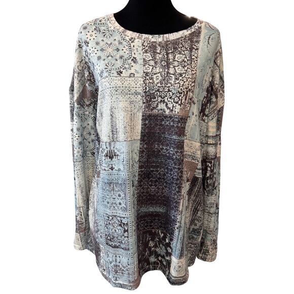 NEW UNBRANDED Women's Multicolor Round Neck Tunic Top Size XL - Picture 1 of 4
